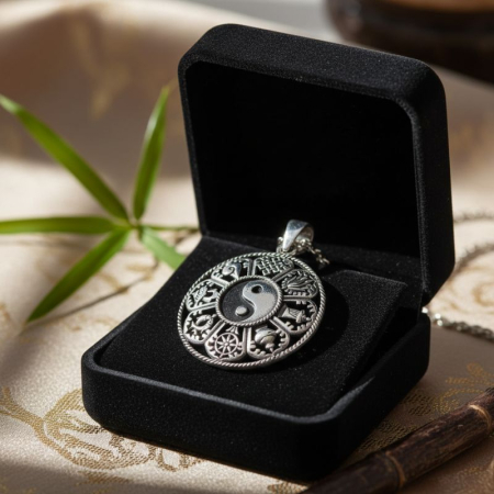 Pandantiv argint cu simbolul Yin Yang, 30 mm [1]