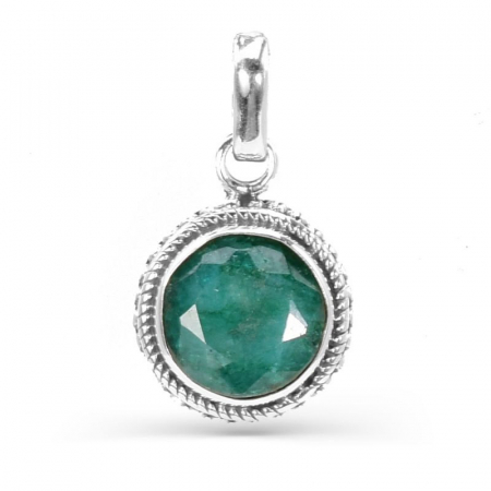 Pandantiv argint cu smarald rotund Roua Zorilor [0]
