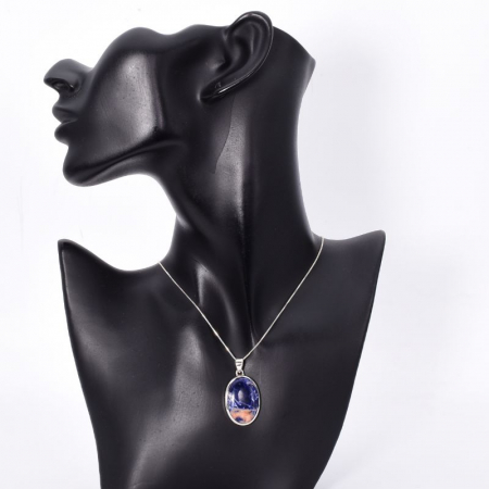 Pandantiv argint cu sodalit oval Adancurile Intelepciunii [1]