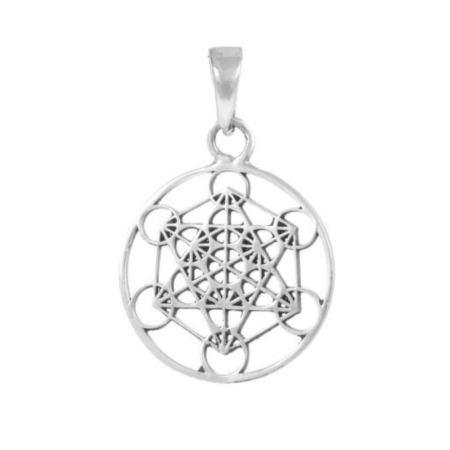 Pandantiv argint Cubul lui Metatron, 23 mm