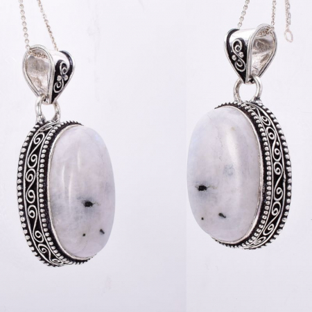 Pandantiv argint cu piatra lunii forma ovala [1]