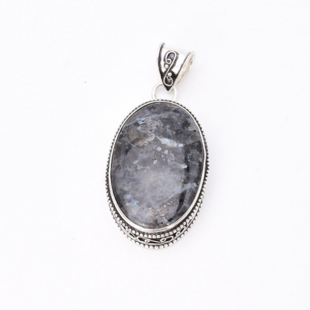 Pandantiv argint filigran cu piatra lunii neagra larvikit [3]