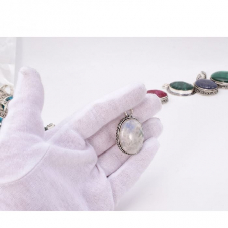 Pandantiv argint filigran cu piatra lunii oval mare [4]