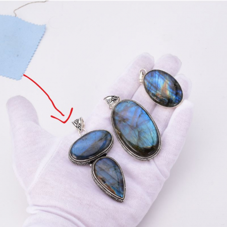 Pandantiv argint filigran duo labradorit [6]