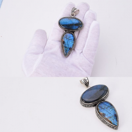 Pandantiv argint filigran duo labradorit [1]