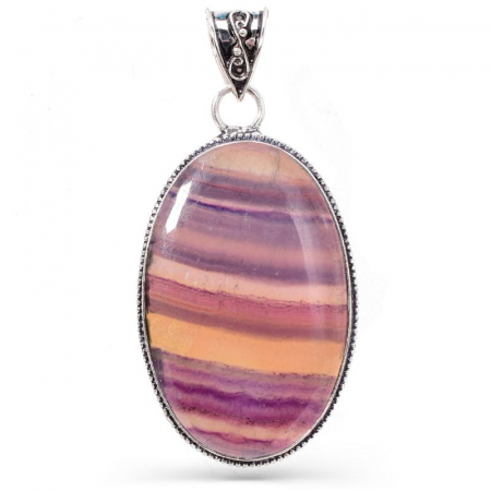 Pandantiv argint filigran fluorit oval multicolor [0]