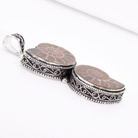 Pandantiv argint filigran statement cu amonit [4]