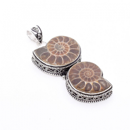 Pandantiv argint filigran statement cu amonit [5]