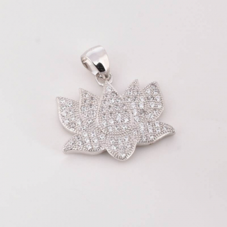 Pandantiv argint Floare de Lotus si cubic zirconia [1]