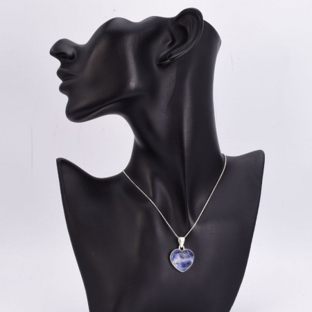 Pandantiv argint Inima Albastra cu piatra sodalit [2]
