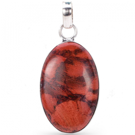 Pandantiv argint jasp rosu oval [0]