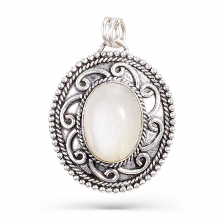 Pandantiv argint lucrat manual cu piatra selenit [0]