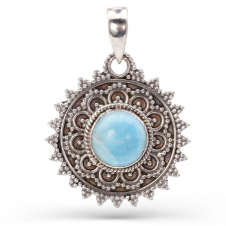 Pandantiv de argint Mandala cu larimar [0]