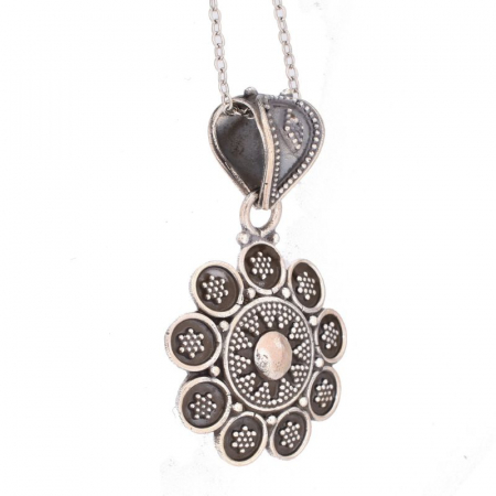 Pandantiv argint oxidat rawa handmade in India [1]