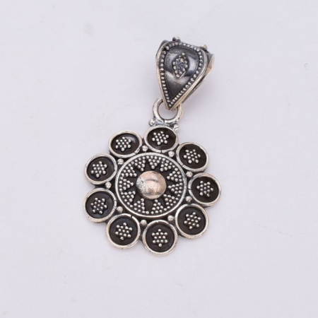 Pandantiv argint oxidat rawa handmade in India [2]