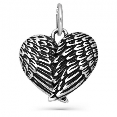 Pandantiv argint patinat Inima si Aripi de Inger [0]