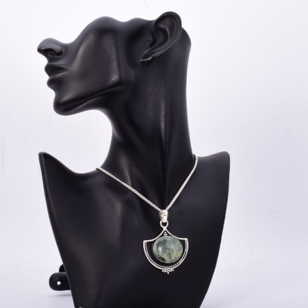 Pandantiv argint - prehnit [1]