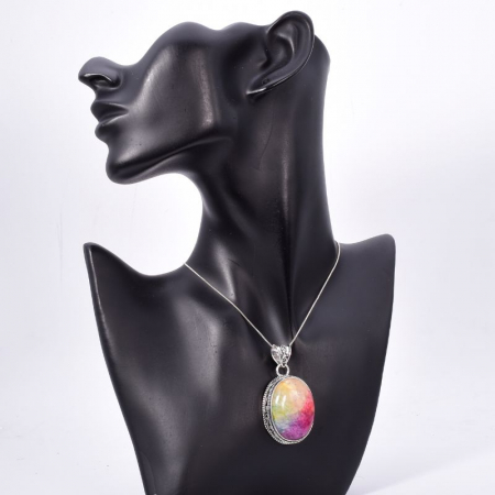 Pandantiv argint rawa cuart solar curcubeu [1]