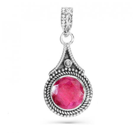 Pandantiv argint cu rubin natural [0]