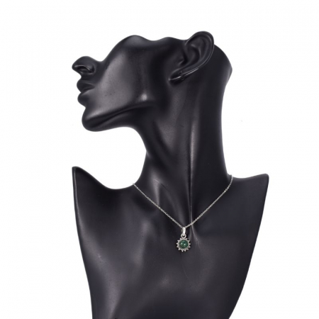 Pandantiv argint Soare cu jad verde nefrit [2]