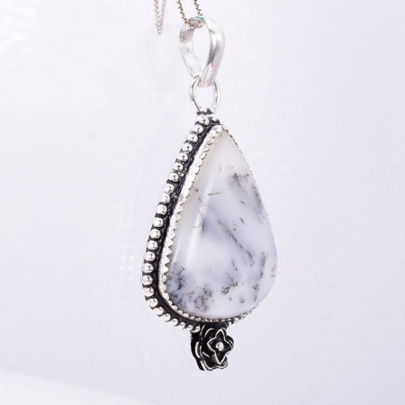 Pandantiv argint cu piatra opal dendritic [2]
