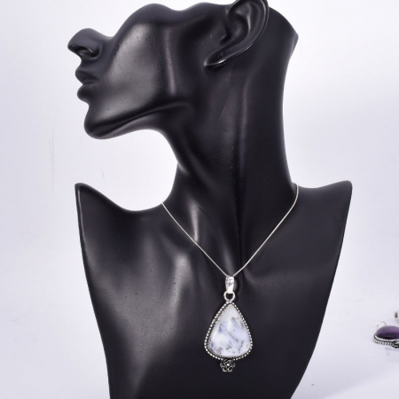 Pandantiv argint cu piatra opal dendritic [1]