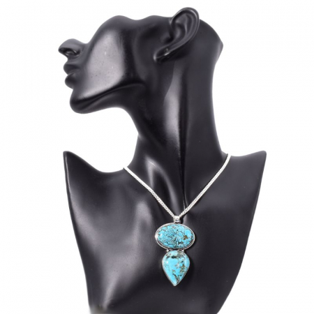 Pandantiv argint statement duo cu turcoaz [1]