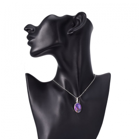 Pandantiv turcoaz cupru violet din argint handmade [1]