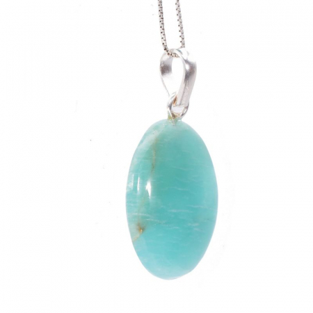 Pandantiv cu amazonit oval si anou din argint [2]