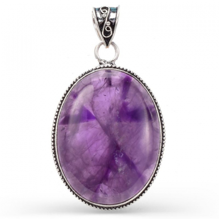 Pandantiv cu ametist mare, oval din argint filigran Vis Violet [0]