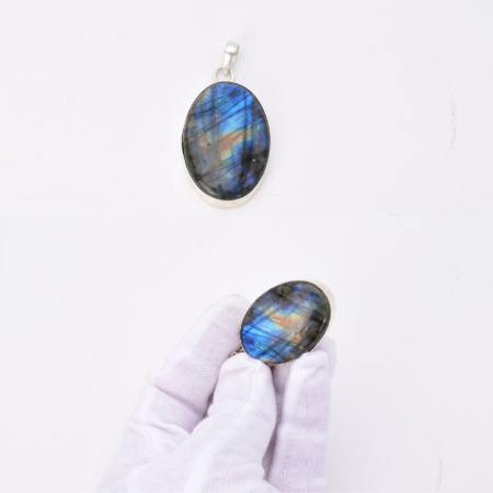 Pandantiv cu labradorit din argint oval Apus Arctic [2]