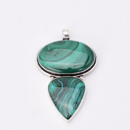 Pandantiv cu malachit x 2 din argint [3]