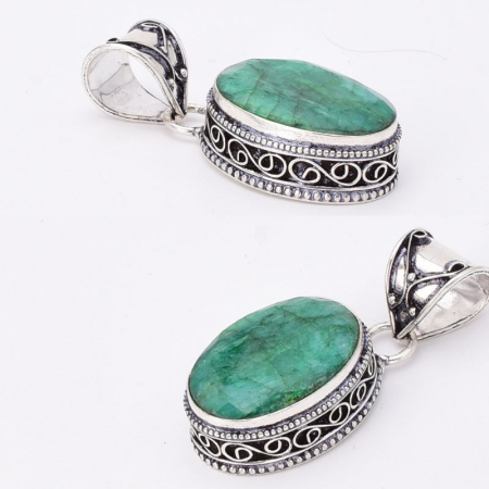 Pandantiv cu smarald din argint Freamat Etern [3]