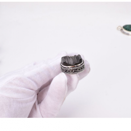 Pandantiv cu turmalina neagra din argint filigran Umbra Protectoare [4]