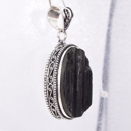 Pandantiv cu turmalina neagra din argint filigran Umbra Protectoare [3]
