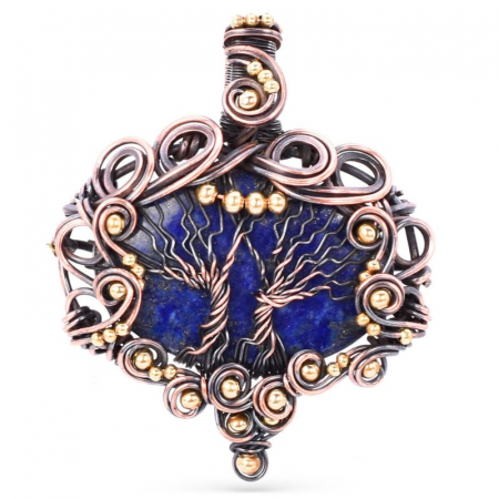 Pandantiv cupru cu lapis lazuli Copacul Vietii [0]