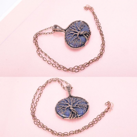 Pandantiv cupru cu sodalit Copacul Vietii [3]