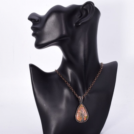 Pandantiv cupru cu unakit para Copacul Vietii [1]