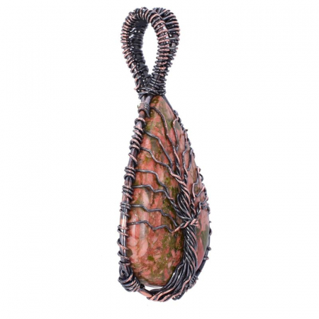 Pandantiv cupru cu unakit para Copacul Vietii [4]