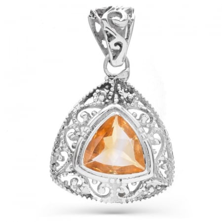 Pandantiv de argint filigran cu citrin triunghiular [0]