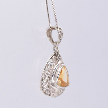 Pandantiv de argint filigran cu citrin triunghiular [3]