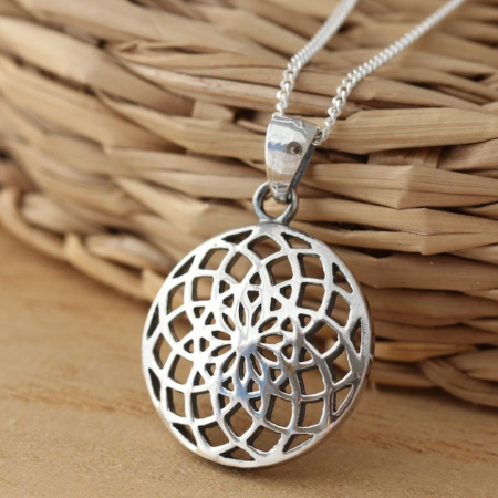 Pandantive argint fără pietre - Pandantiv din argint Mandala 18 mm