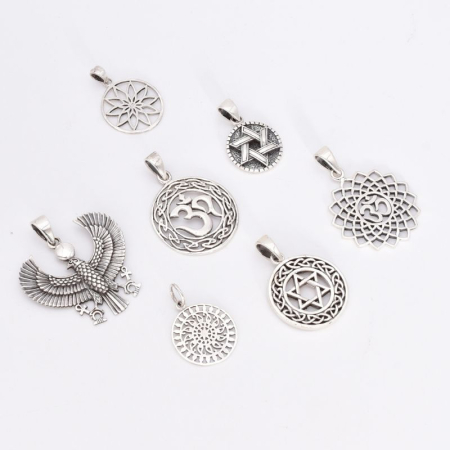 Pandantiv din argint Mandala cu simbol Om / Aum [2]