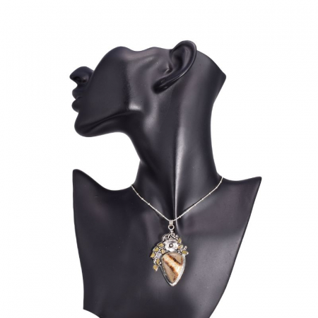 Pandantv argint in doua tonuri Ciorchine cu septaria [2]