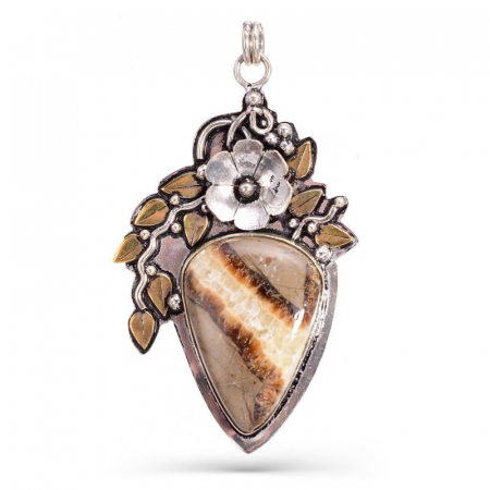 Pandantv argint in doua tonuri Ciorchine cu septaria [0]