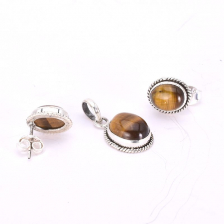 Set argint Cadou Pentru Ea cu ochi de tigru [1]