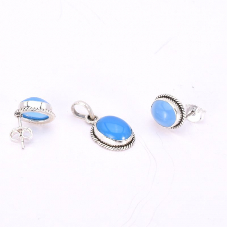 Set argint cu pietre calcedonia [1]