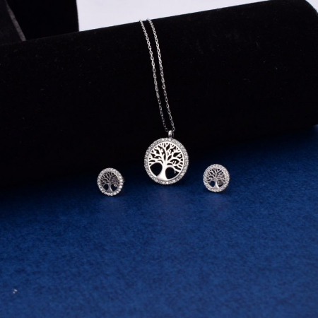 Set argint Copacul Vietii CZ - cercei, pandantiv, lantisor [2]