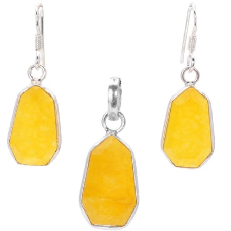 Bijuterii pietre semipretioase - Set argint cu jad galben Elixirul Soarelui