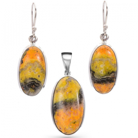 Set argint cu jasp bondar - cercei, pandantiv [0]